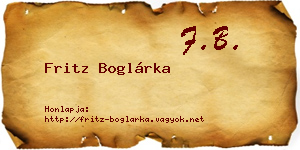 Fritz Boglárka névjegykártya